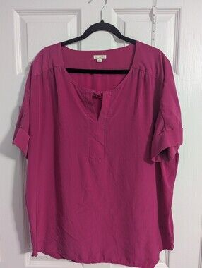 GAP Fuchsia Women's Tunic Top with Tie Neck